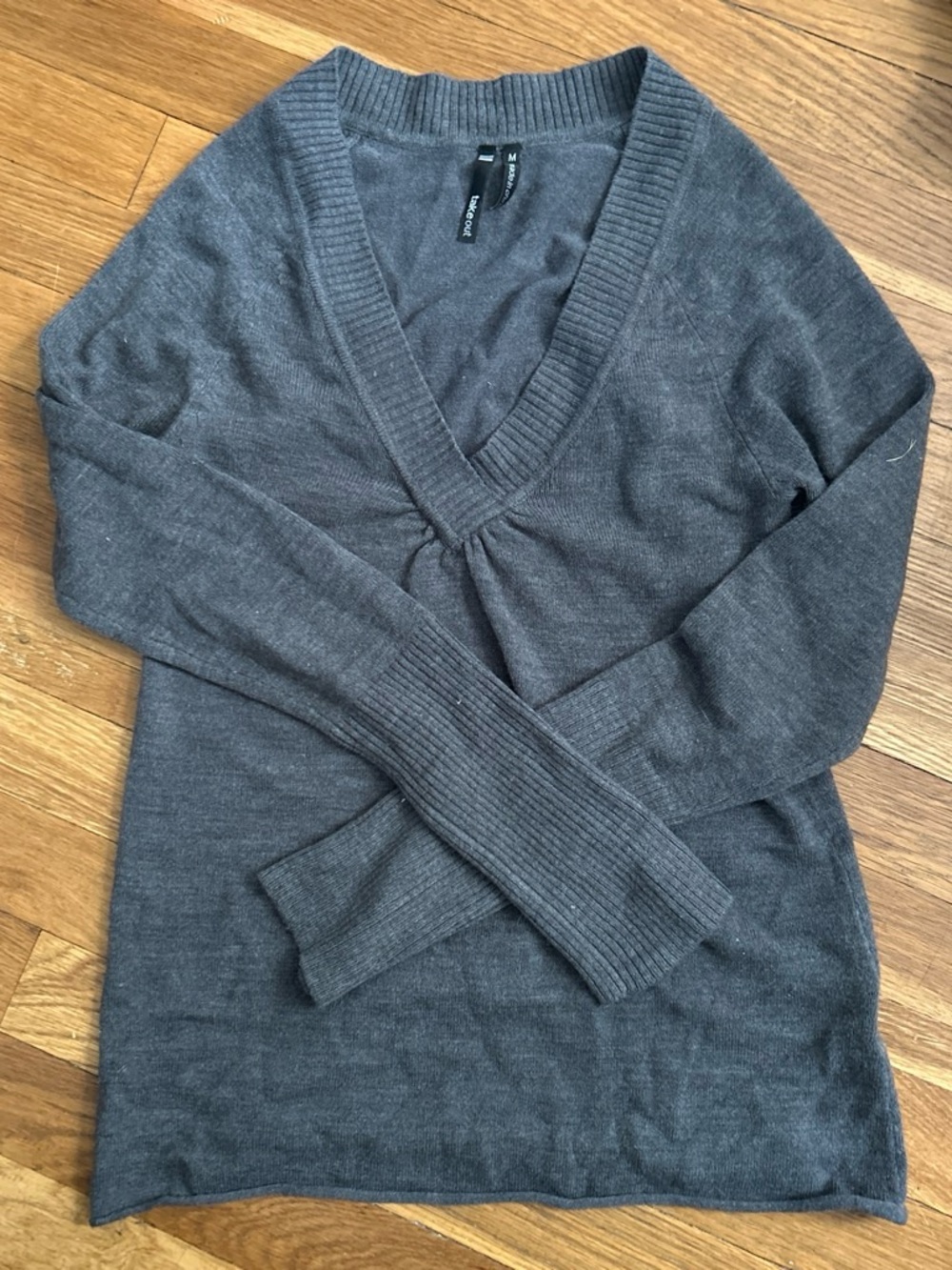 Takeout Charcoal V-Neck Sweater - Women's